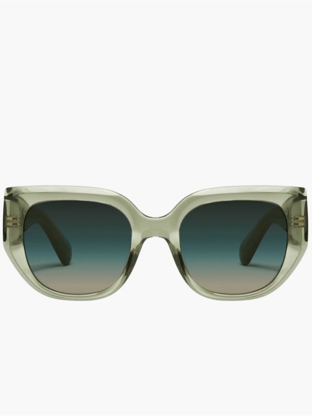 Quay Australia ‘Busy Busy’ Green Square Sunglasses with Gradient Lenses
